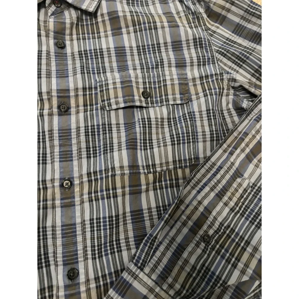 Banana Republic Heritage Mens XL Blue Plaid Button Down Shirt Long Sleeve Cotton